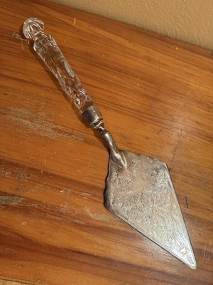 Miller Rogaska Silverplate & Crystal Cake Dessert Server Spatula GALLIA Pattern