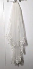 2 Tier Lace wedding veil with comb approx. 40" long