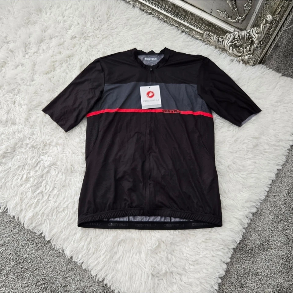 Jersey de ciclismo Castelli Tradizione manga corta negro claro gris rojo. Talla XL. Foto 3 de 4