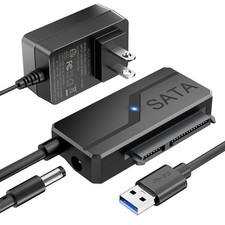 SATA to USB Adapter with Power, 3.0 Black