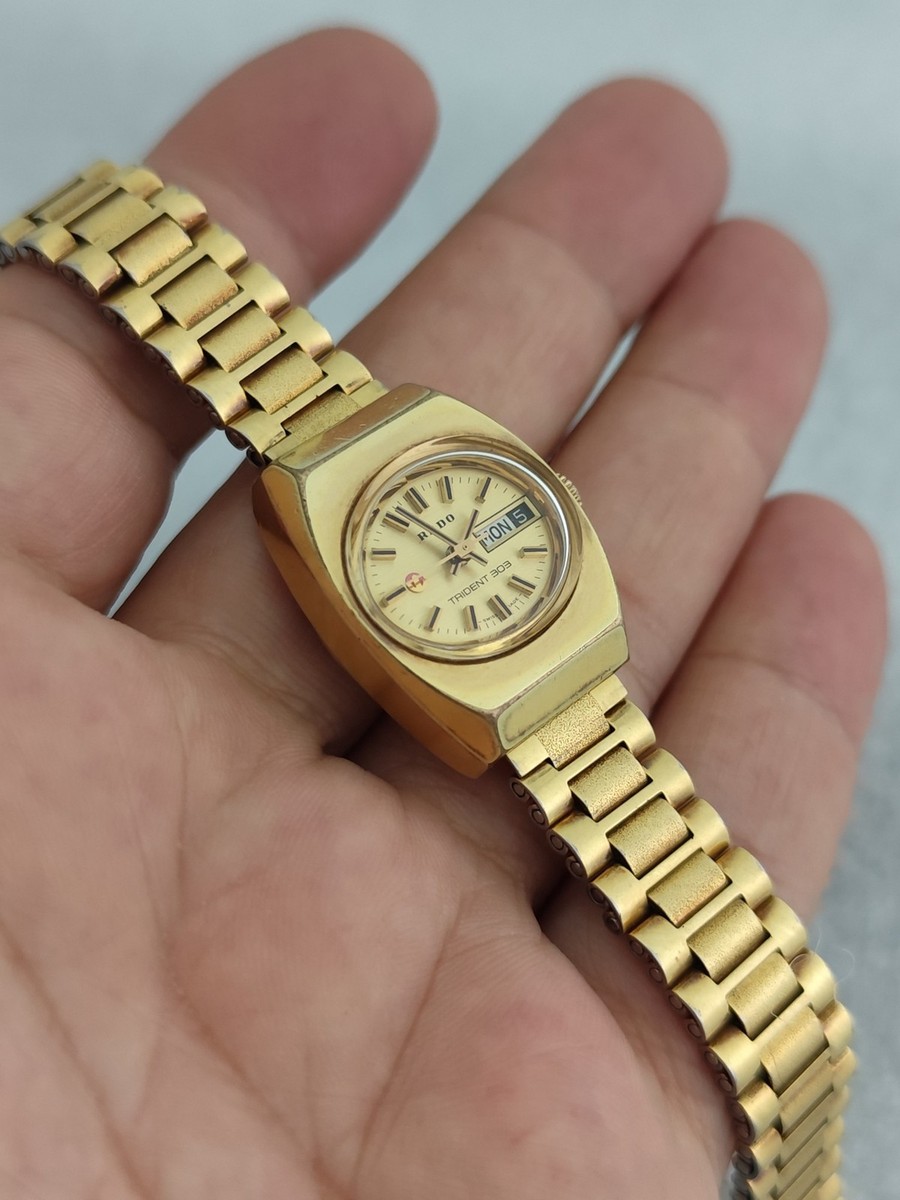 【値下げ】Rado Trident 300 自動巻き時計 ゴールド RADO TRIDENT 303 Day Date Gold Plated Automatic ladies Watch | eBay