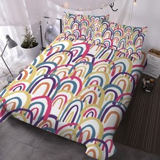 3 Pieces Colorful Rainbow Pattern Comforter Cover Set