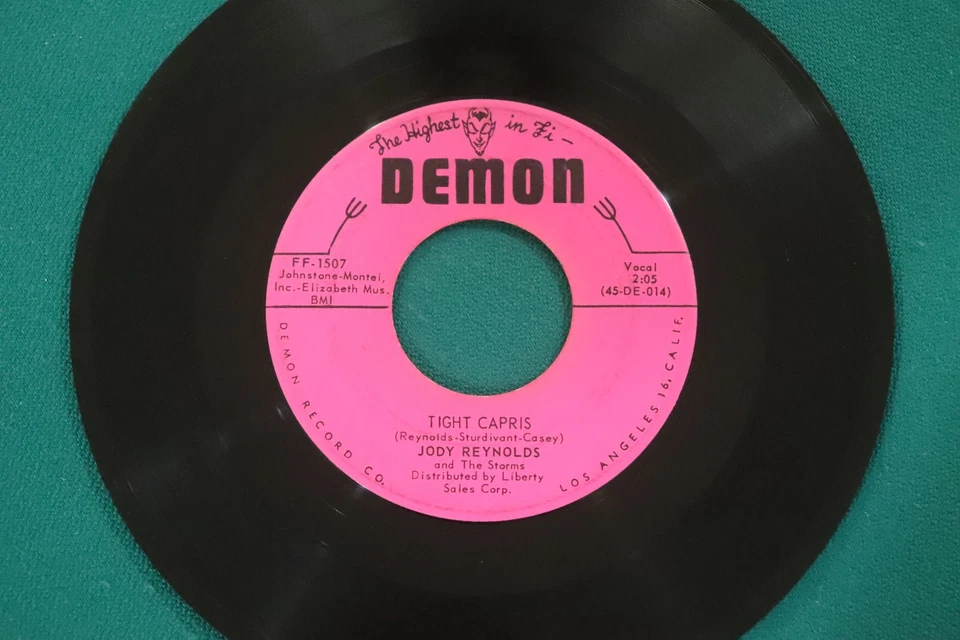 JODY REYNOLDS 45 Endless Sleep / Tight Capris DEMON 1507 Rock Rockabilly EX VG++ Foto 2 de 4