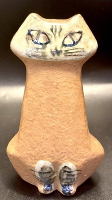 Lisa Larson Gustavsberg Sweden Lilla Small Pottery Sitting Cat Little Zoo 1955