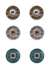 Shotgun 12 Gauge Shell Western Inspired Stud Back Earrings