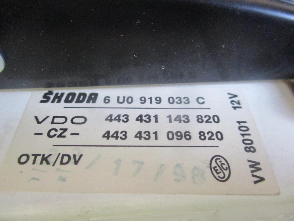 Skoda Felicia 1 6U Diesel Kombiinstrument Tacho 200km/h NEU original VAG - Bild 2 von 4