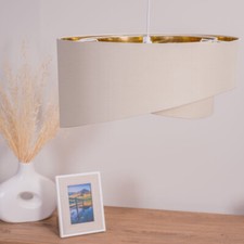 Easy Fit Lampshade Pendant Shade Two Layer Living Room Bedroom Modern Light 40cm