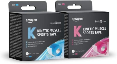 AMAZON BASIC CARE KINETIC MUSCLE SPORT TAPE 2X5MX5CM STÜCK PINK&BLAU 03,27 2 STÜCK