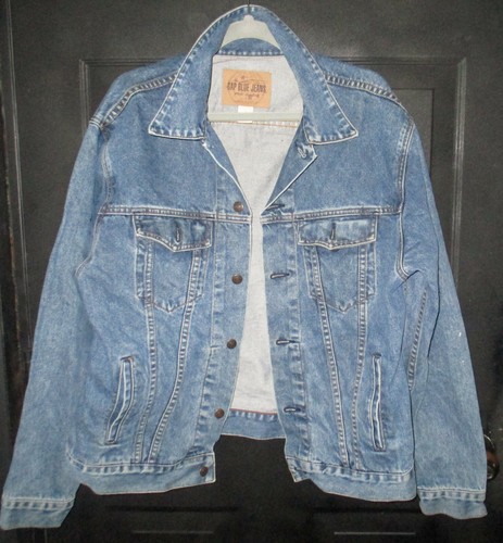 Mens Gap Blue Jeans Jean Jacket Size L 