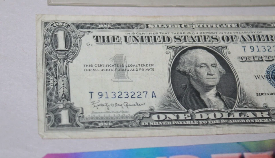 Vintage One Silver Certificate Dollar Bill Money 1957B T91323227A Washington - Image 2 of 4