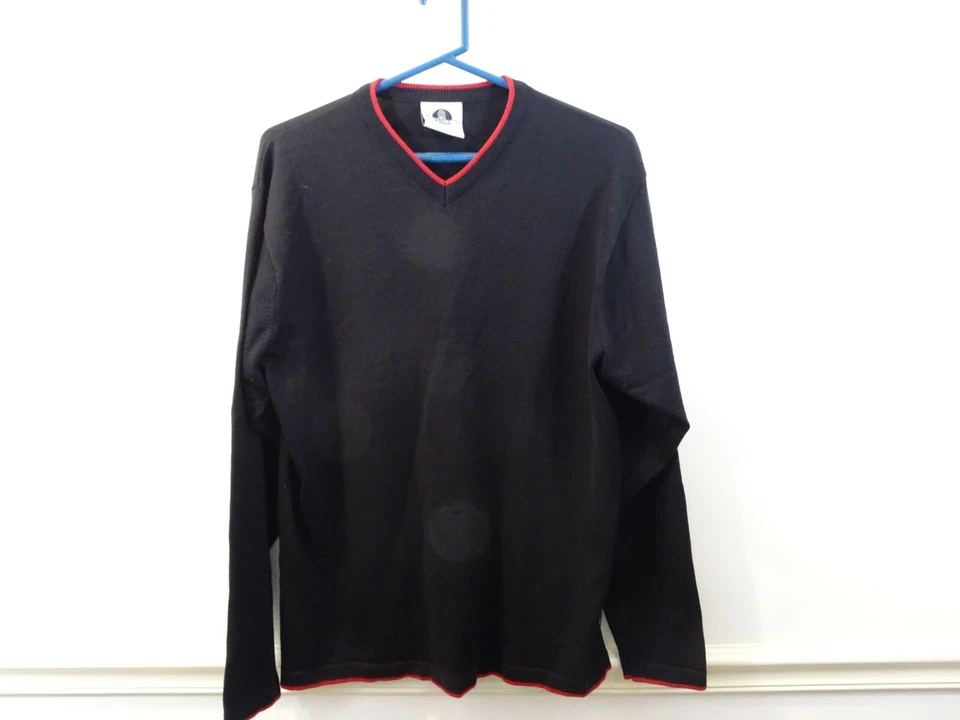 Suéter Pullover PINEAPPLE CONNECTION Negro Rojo Cuello en V Talla XL Foto 2 de 4