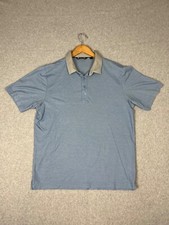 Travis Matthew Shirt Mens L Blue Short Sleeve Button Up Polo Golf Preppy