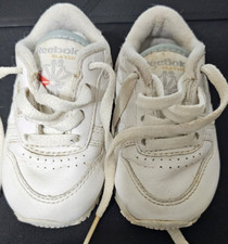 Reebok Classic White Leather Infants Babies Unisex Athletic Sneakers Shoes Sz 2