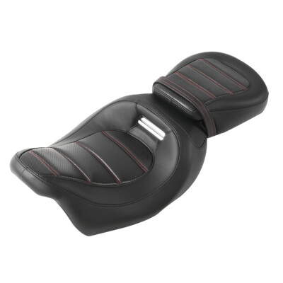 Black+BlueDriver Passenger Seat Fit For Harley Touring Electra Glide 09