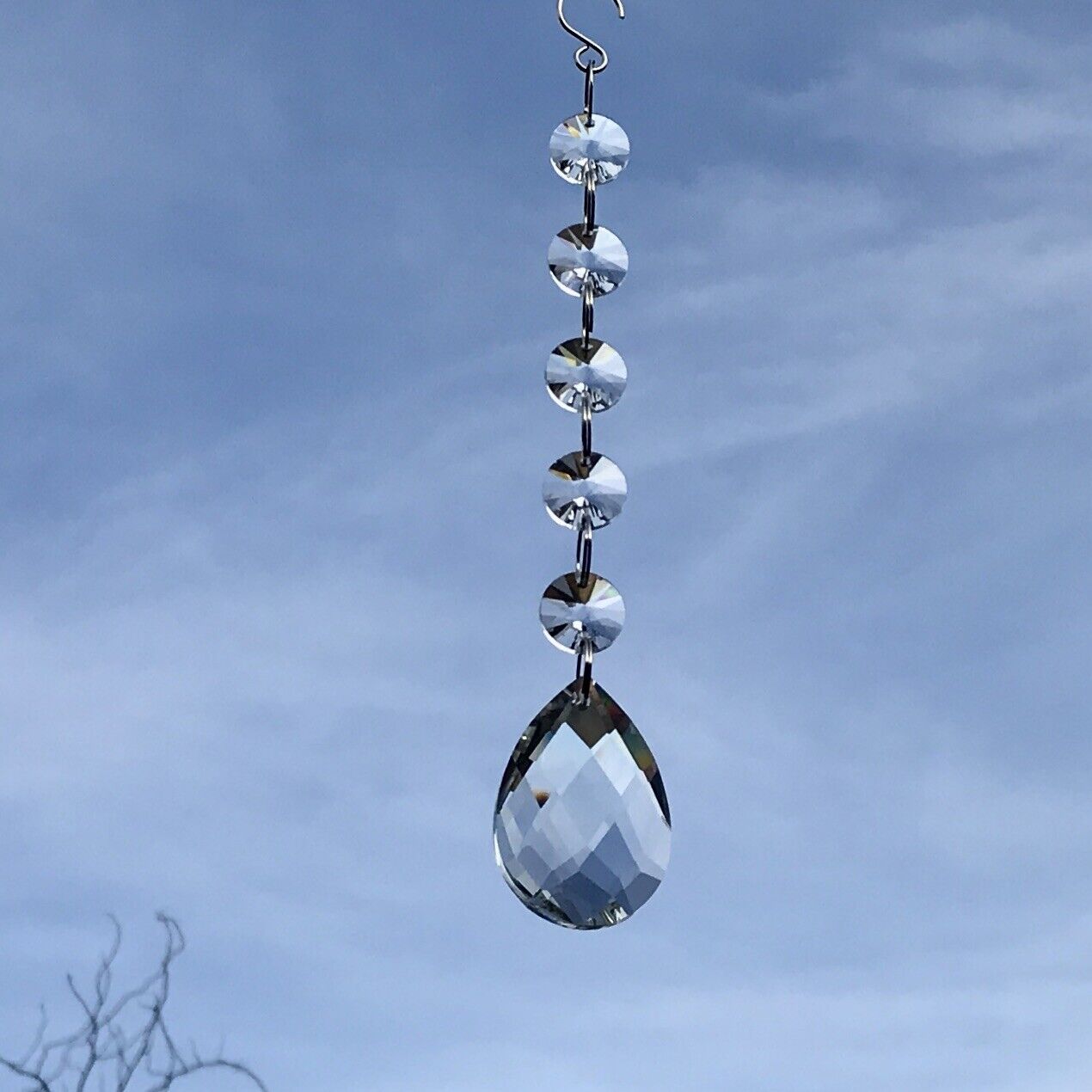 New Hanging Sun Catcher with Large Glass Crystal Drop ~ Gift Idea ~ Wedding