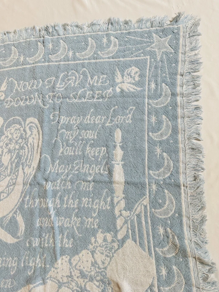 Manta de bebé tapiz 36x42” manta de bautizo azul pastel bebé hecha en EE. UU. Foto 4 de 4