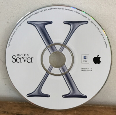 Vintage 2001 Apple Macintosh Mac OS X Server Disc Version 10.1.5