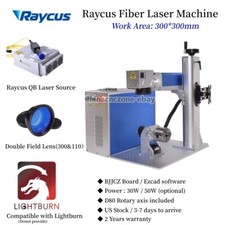 Raycus 50W QB Fiber Laser Marking Rotary axis For Metal Steel Marking 300*300mm