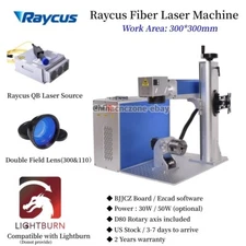 Raycus 50W QB Fiber Laser Marking Rotary axis For Metal Steel Marking 300*300mm