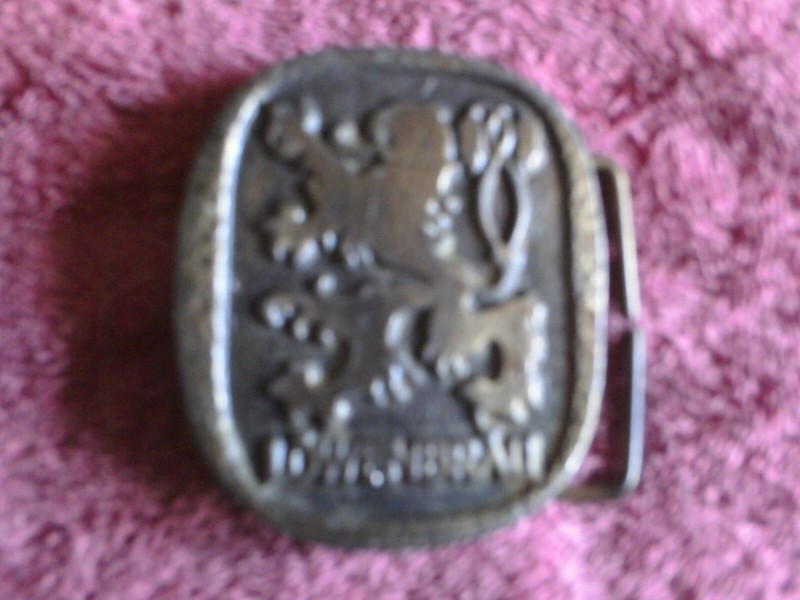 Vintage brass Lowenbrau belt buckle