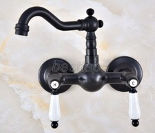 Black Oil Rubbed Bronze Kitchen Bathroom Faucet Mixer Tap Wall Mounted snf868