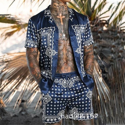Mens Summer Outfit 2-Piece Set Short 