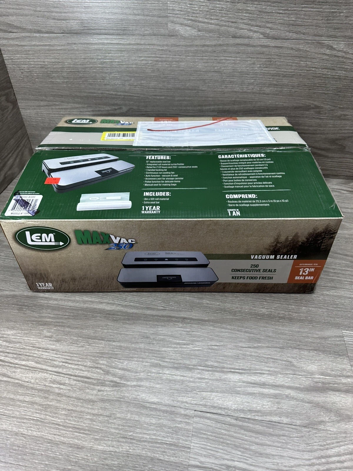 LEM MaxVac 250 Vacuum Sealer Industrial Grade Stainless Steel Construction 1393