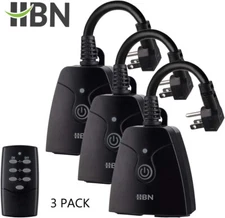 HBN 3 Pack Outlets Wireless Remote Control Electrical Outlet Switch With Remote