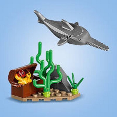 Mini Figures Diving Yacht LEGO City 60221 Shark Sword Fish Diver