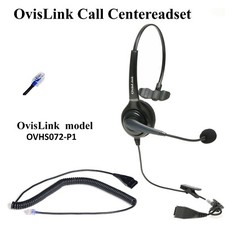 OvisLink Call Center Headset w/ RJ9 cord for Avaya Nortel Polycom Yealink  more