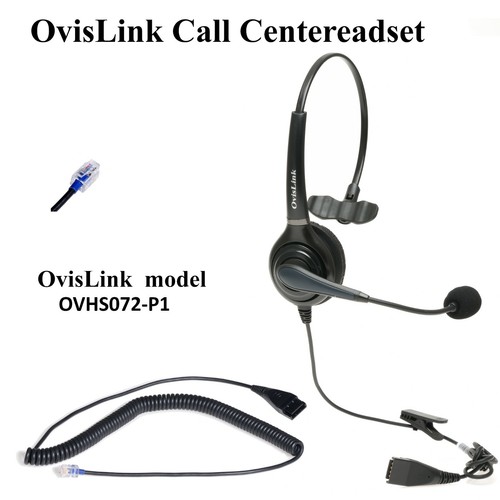 OvisLink Call Center Headset w/ RJ9 cord for Avaya Nortel Polycom Yealink & more
