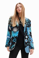 Desigual Sissy Turquoise Patchwork Blazer Jacket 23wwewb8