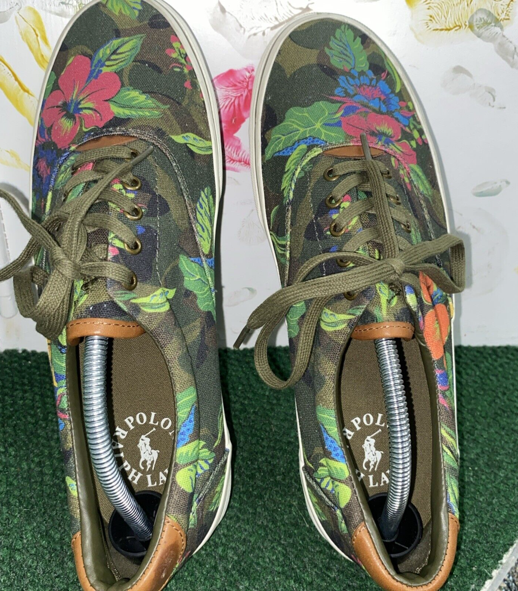 Polo Ralph Lauren Mens Canvas Sneakers Thorton III Floral  display picture 1