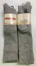 Wrangler Over the Calf Ultra-Dri Boot Sock, Large, Grey, 4 pairs