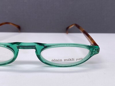 Alain Mikli Eyeglasses Men Women Reading Glasses Green Brown Half Oval France 2145