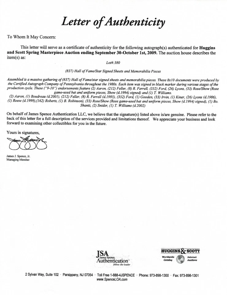 50 Robin Roberts Signed Baseball 8x10 Photo Stat Sheets JSA AH LOA $1250 VALUE! - Image 3 of 3