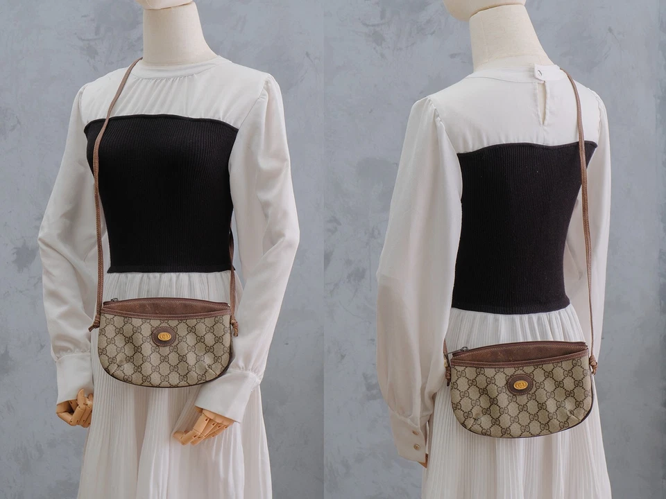 Vintage Gucci Shoulder Bag Purse Crossbody GG PVC Leather Authentic - image 2 of 4