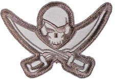 MSM PIRATE SWORD SKULL MILSPEC MONKEY MILITARY TACTICAL DESERT HOOK PATCH