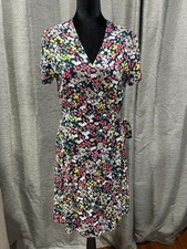 NWT TOMMY HILFIGER Floral print wrap dress V neck short sleeve knee length sz 2