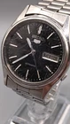 Vintage Seiko 5 Automatic DD Fr/ENG Black Dial 7009-3100 Mens Working Runs Slow