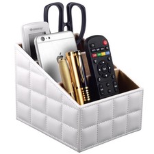 Fashionable PU Leather TV Remote Control Holder with 3 Compartments,Multifunc...
