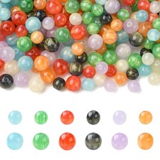 280pcs Round Shaped Resin Beads Cat Eye Ball Spacer Beads for DIY Jewelry