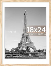 upsimples 18x24 Picture Frame, Display Pictures 16x20 with Mat, 1 Pack, Natural