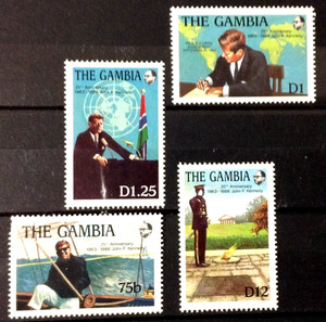THE GAMBIA - 1988 ANNIVERSARY of JOHN F KENNEDY DEATH         mnh         #25002