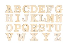 3 Inch 174 Pieces Unfinished Wood Letters Crafts Unpainted 3 Inch, light wood