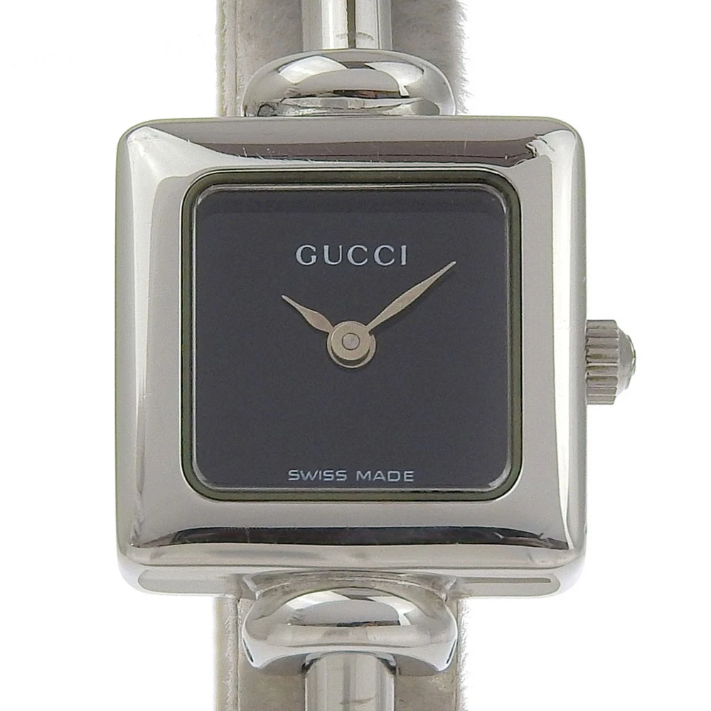 GUCCI Orologi 1900L Quadrante Nero Acciaio Inox Quarzo Display Analogico Donna