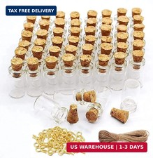 100 Pcs 0.5ml Mini Small Glass Bottles with Cork Stoppers 20 Meters Twines Tiny