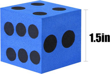 Foam Dice Set, 1.5 Inch Large Assorted Colorful Foam Dice Cubes with Number D...