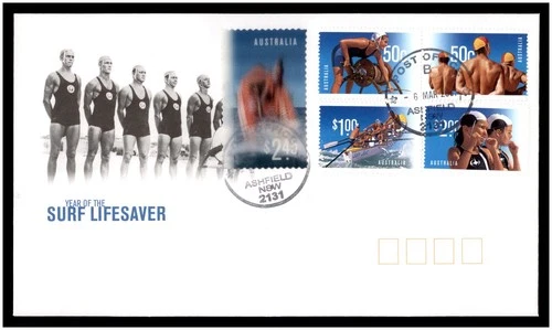 2007 First Day Cover FDC - Australia Year of the Surf Lifesaver - Stamps Set