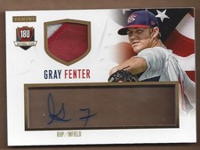 2014 USA Baseball 18U National Team Prime #36 Gray Fenter /20 Jersey/Auto BB
